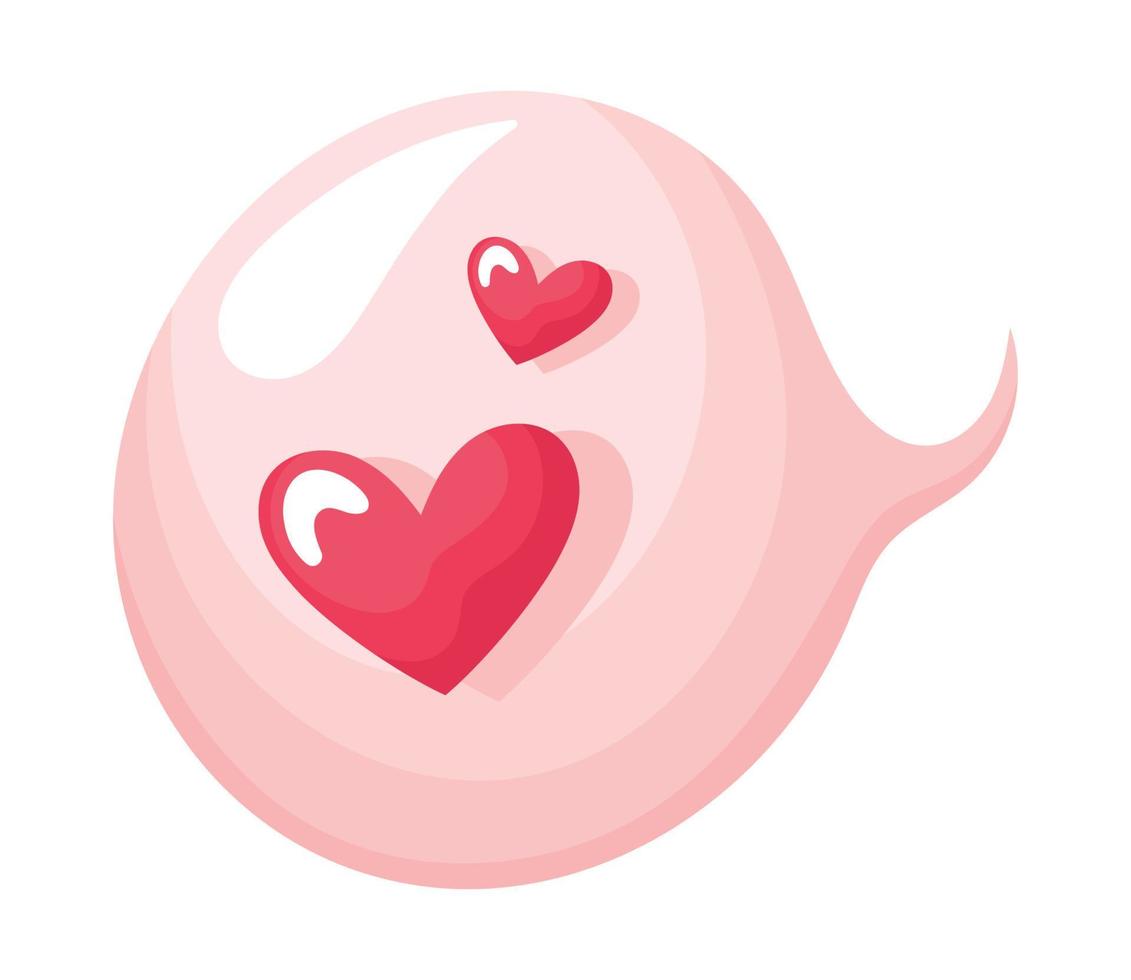 hearts in speech bubble vector