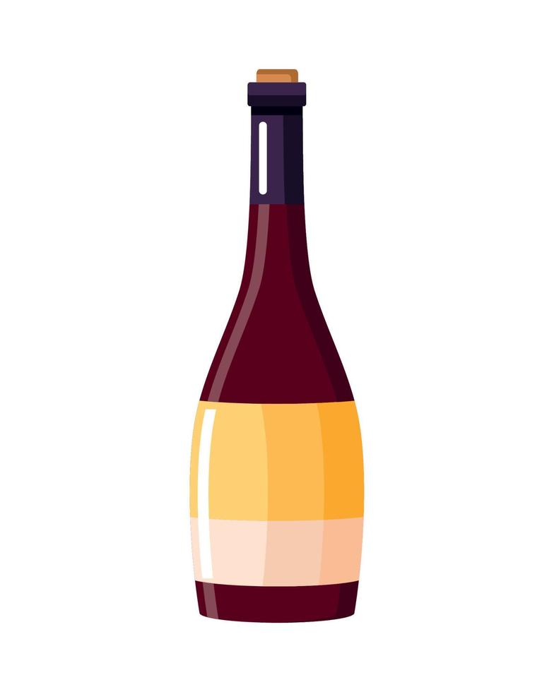 bebida de botella de vino tinto vector