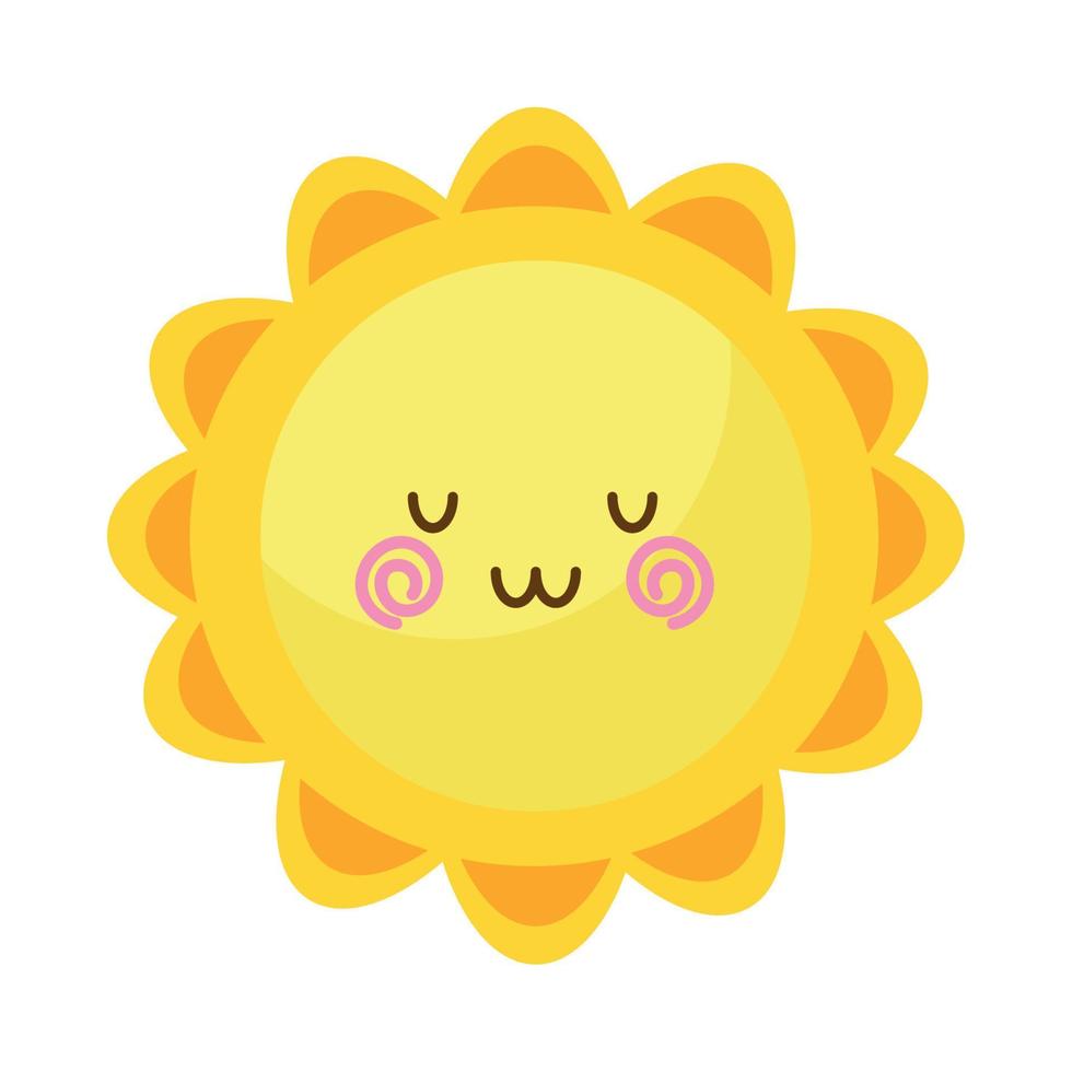 sol con puntilla kawaii vector