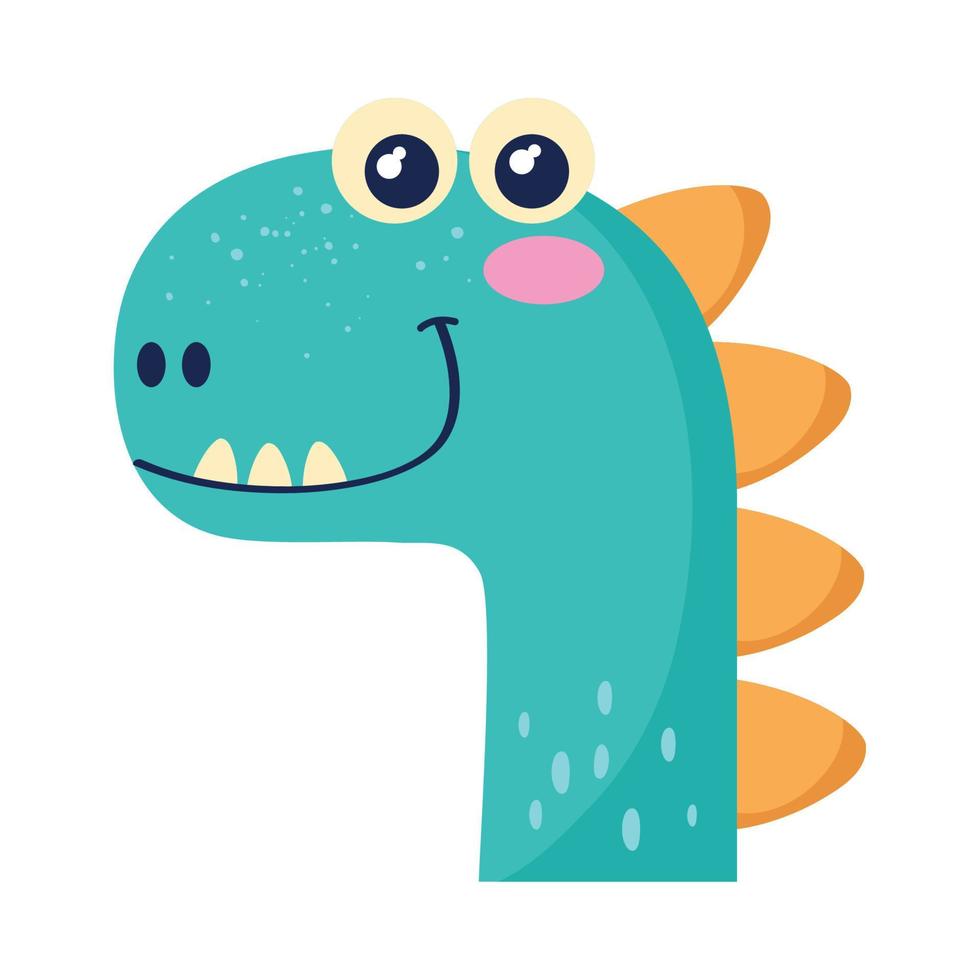 cute green dinosaur vector