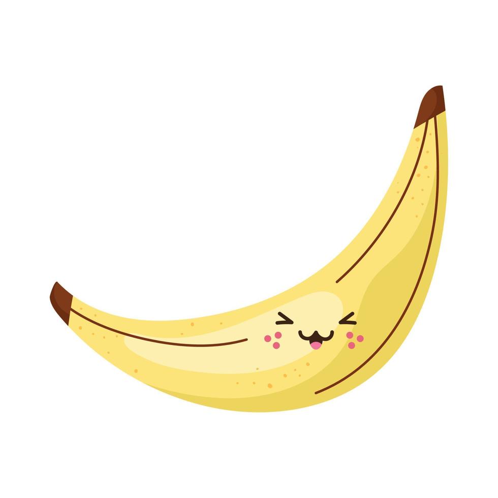 fresh banana kawaii character vector