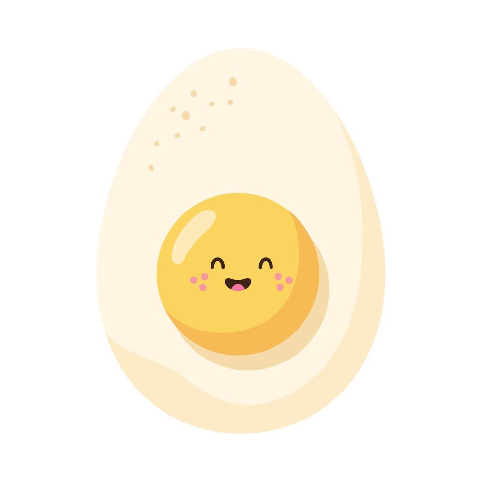 boiled egg kawaii character vector