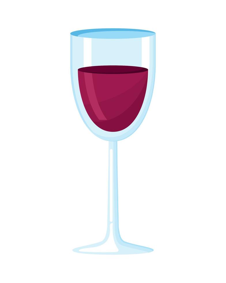 copa de vino tinto fresco vector