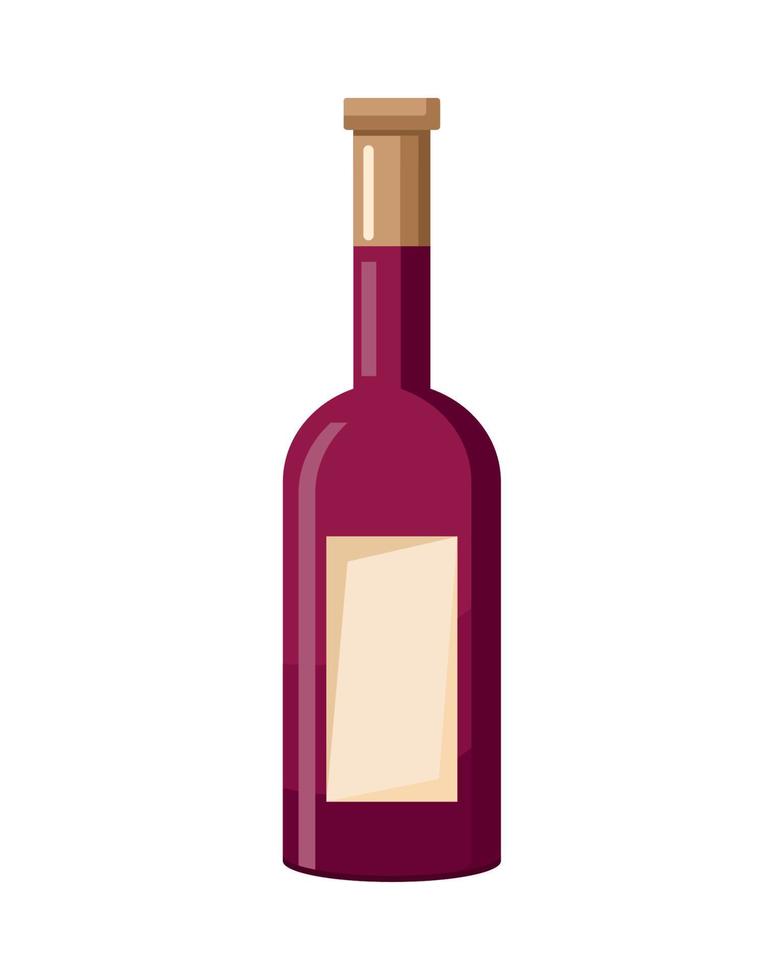 red wine bottle drink vector