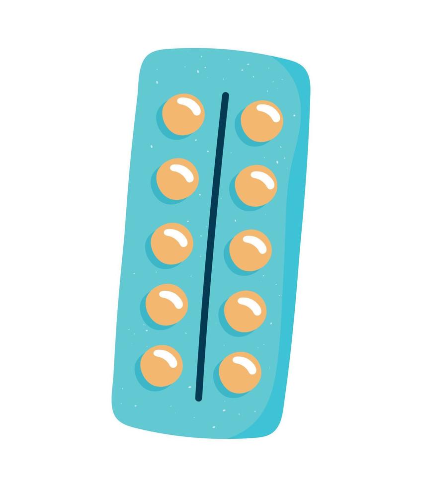 red pills in push blister vector