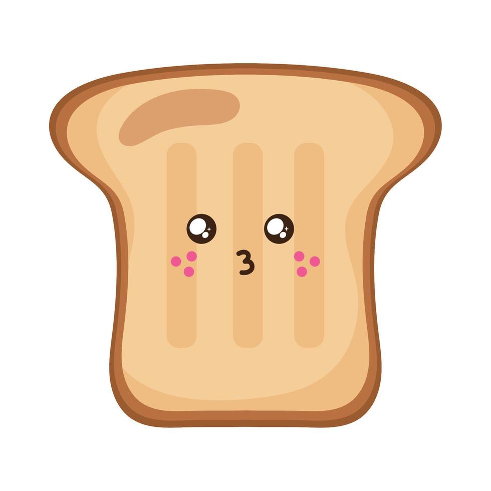 toast bread kawaii character vector