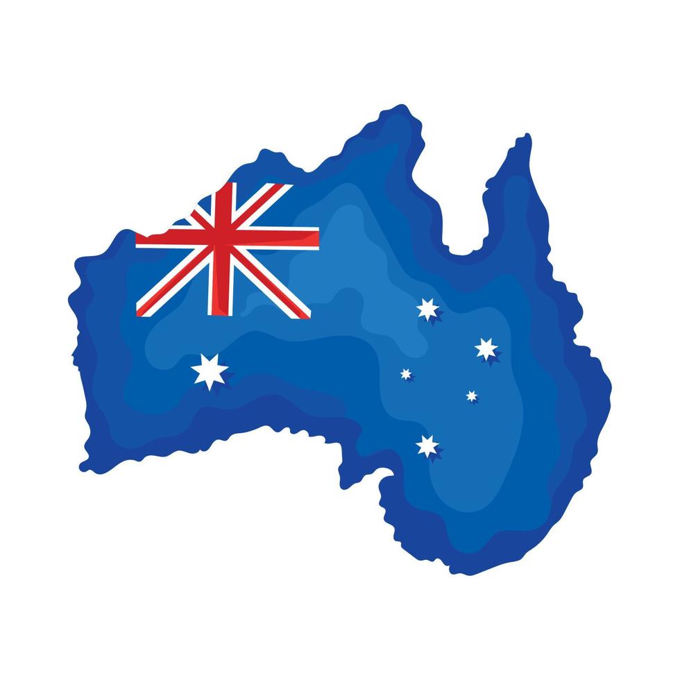 bandera australiana en el mapa vector