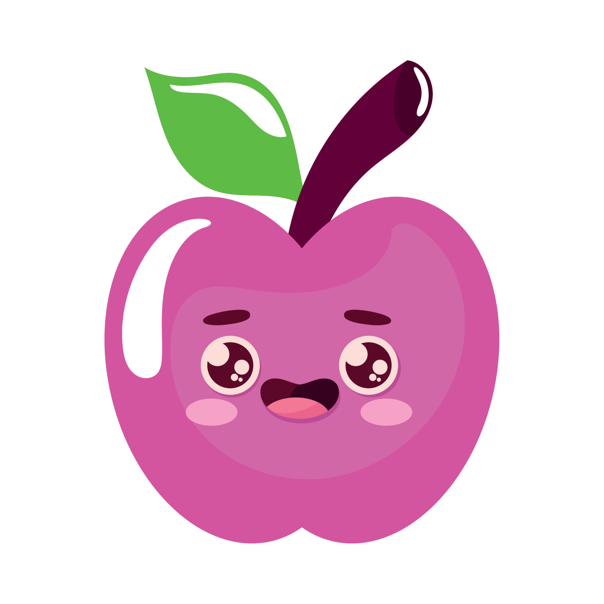 purple apple kawaii 16762835 Vector Art at Vecteezy