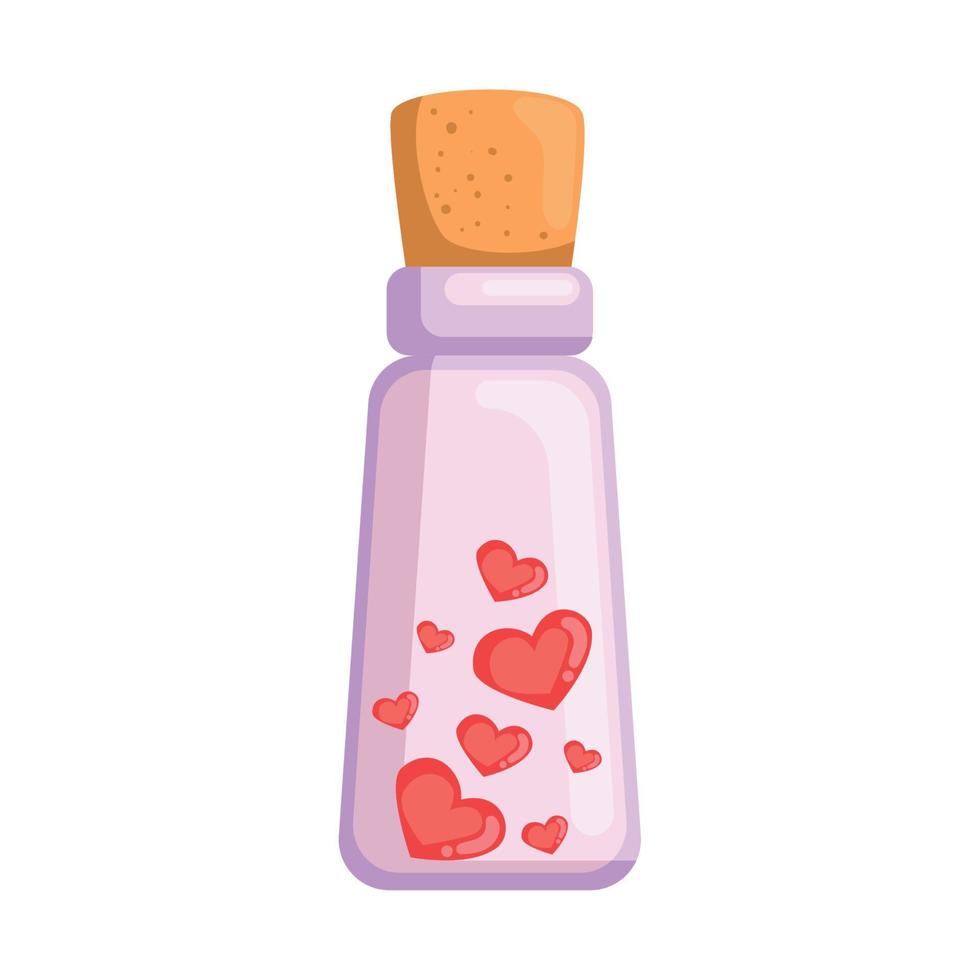 hearts love in bottle vector