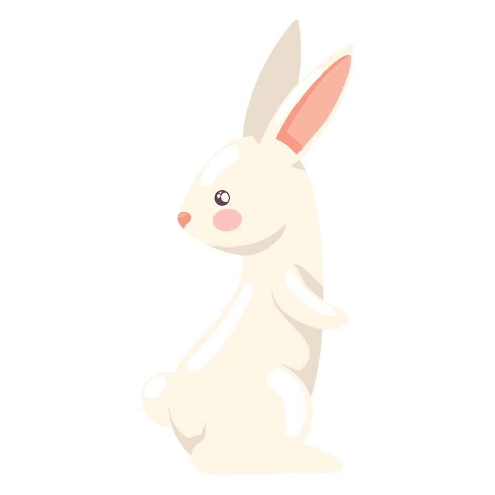 little white rabbit animal vector