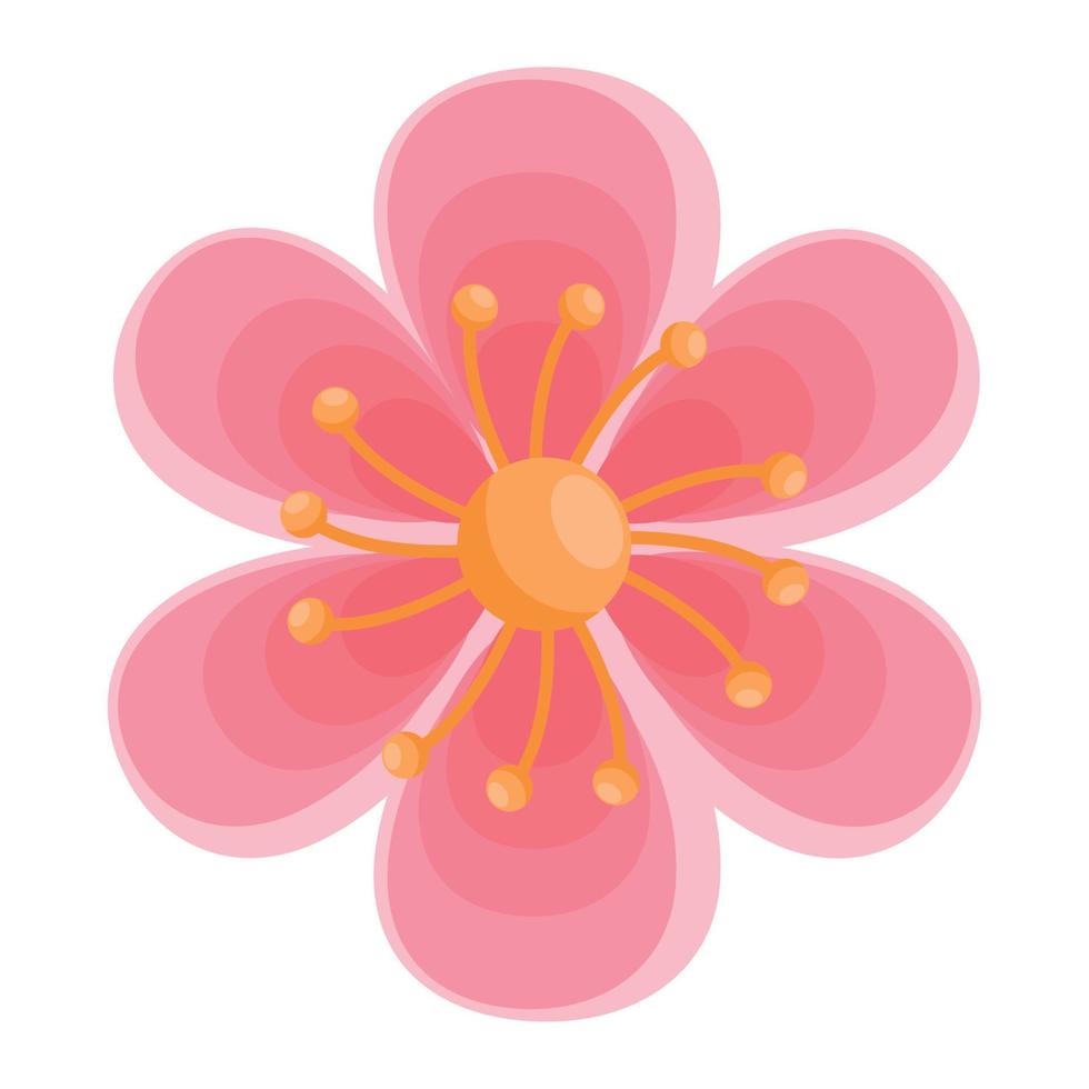 asian red flower decoration vector