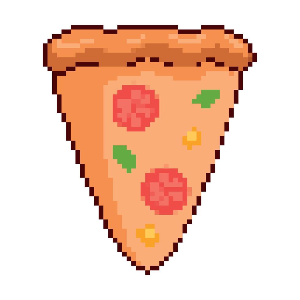 pizza italiana comida pixelada vector