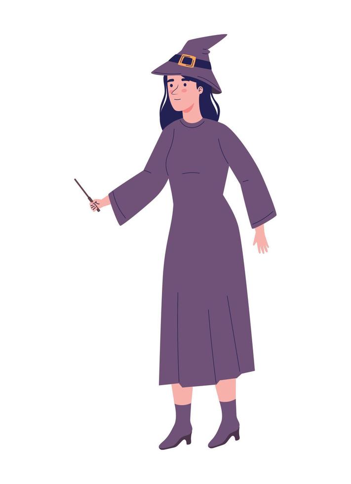 magic witch with hat vector