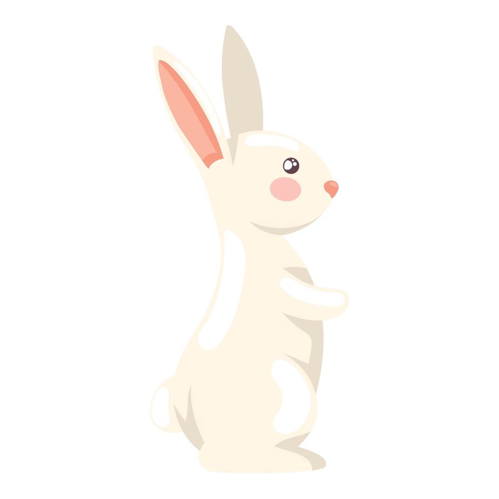 lindo conejo animal de pie vector