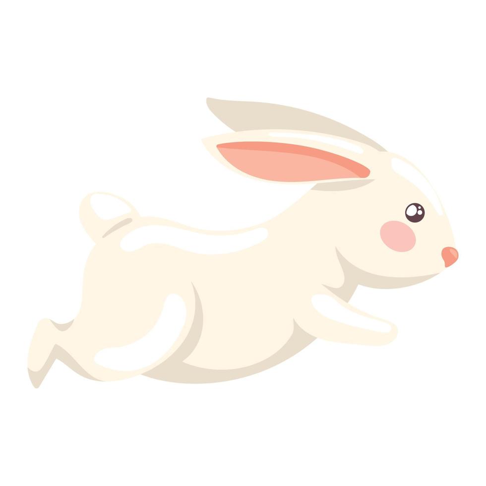 cute rabbit running animal vector