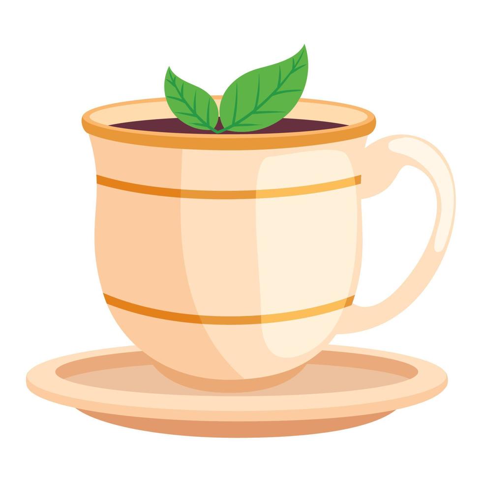 bebida de té en taza vector