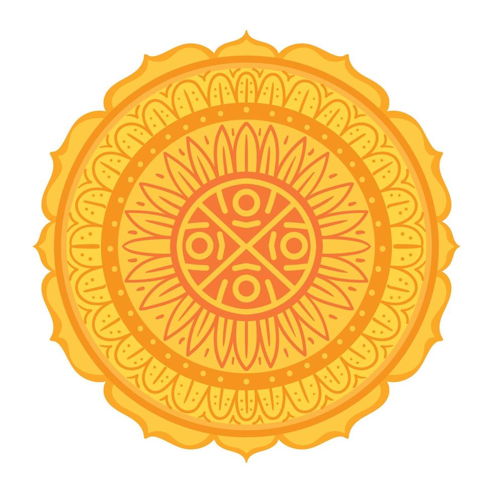 golden mandala decoration vector
