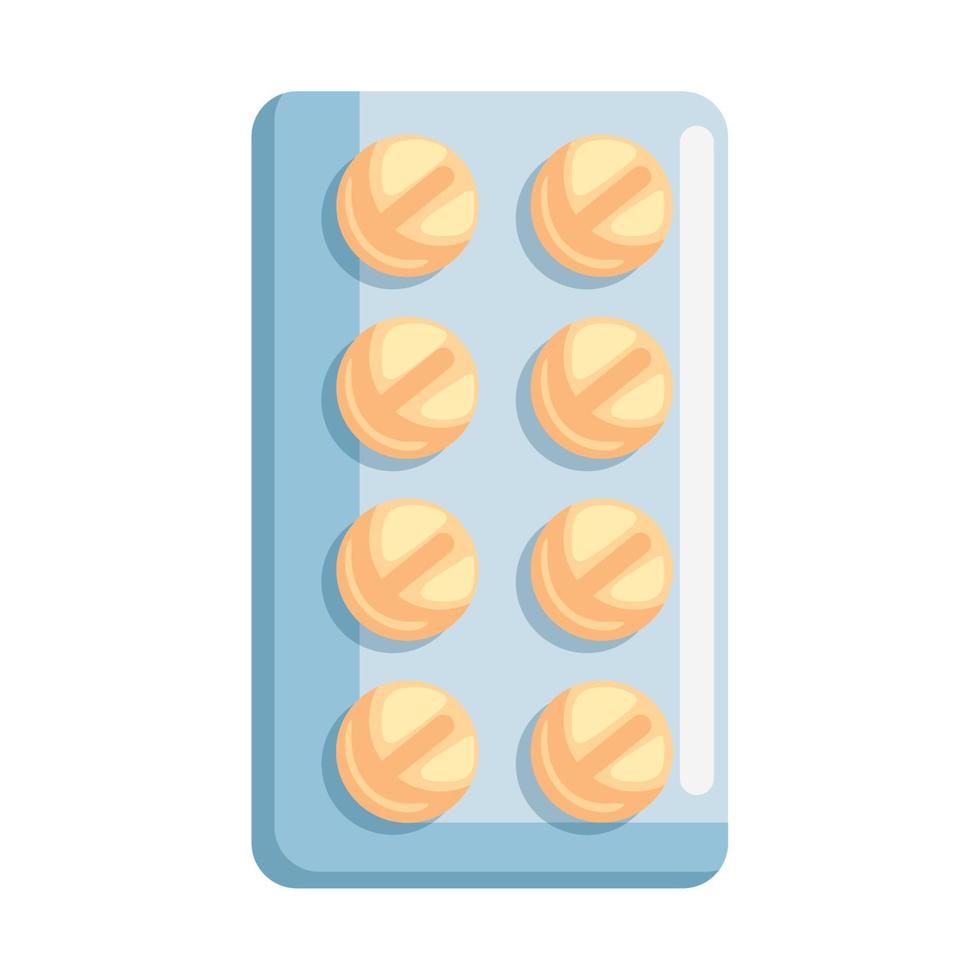 red pills in push blister vector
