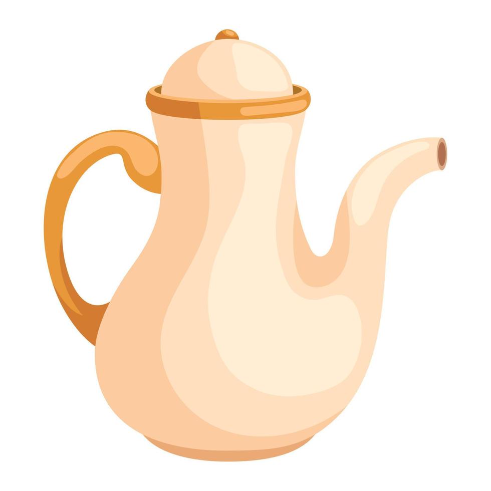 ceramic teapot kitchen utensil vector