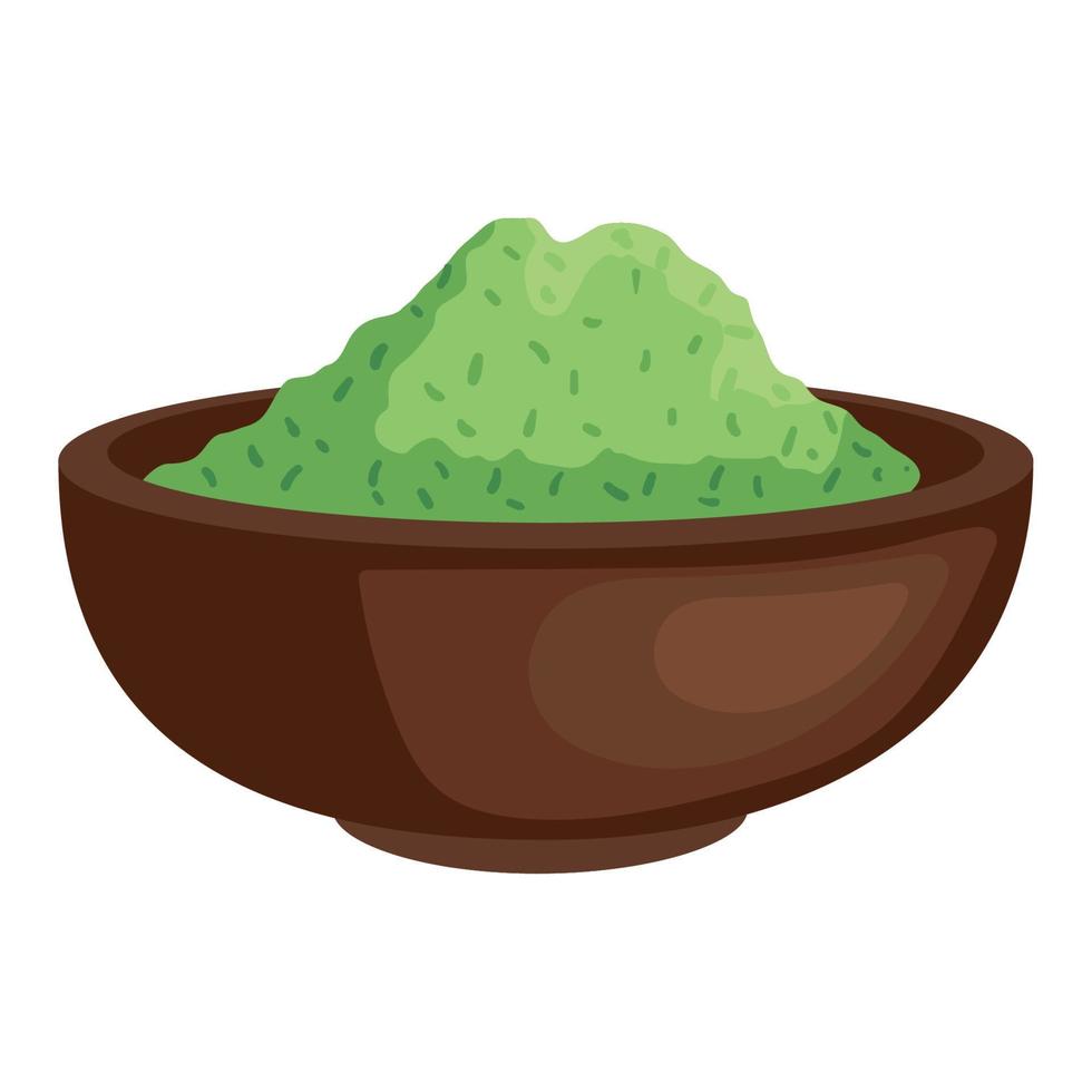 polvo de té verde en un plato vector