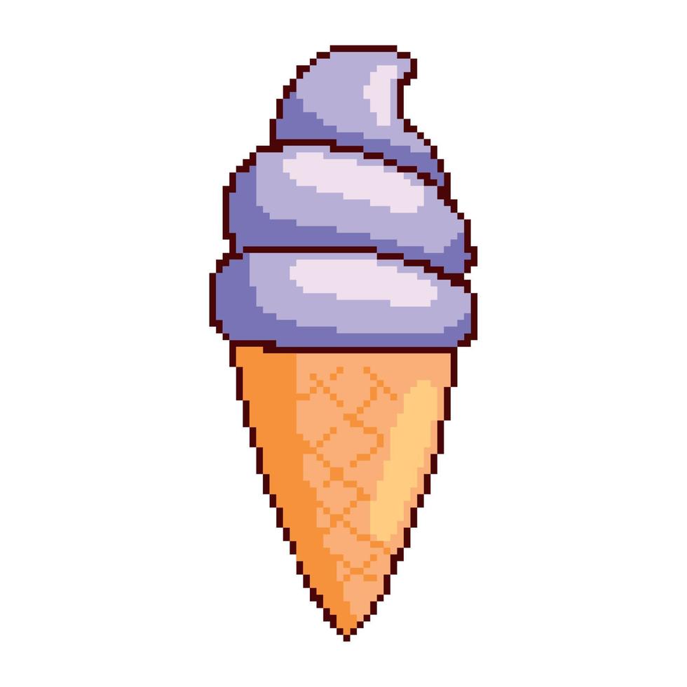 ice cream sweet pixelated vector
