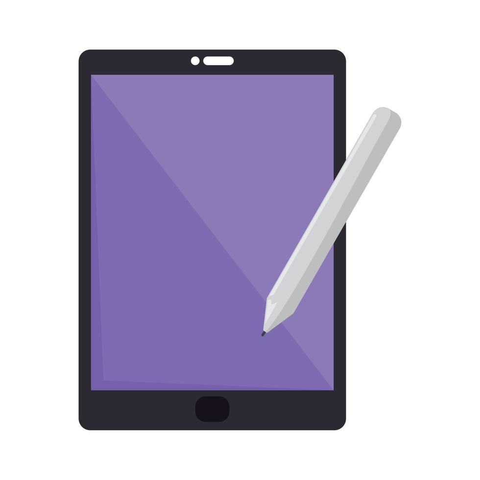 tablet device with pen vector