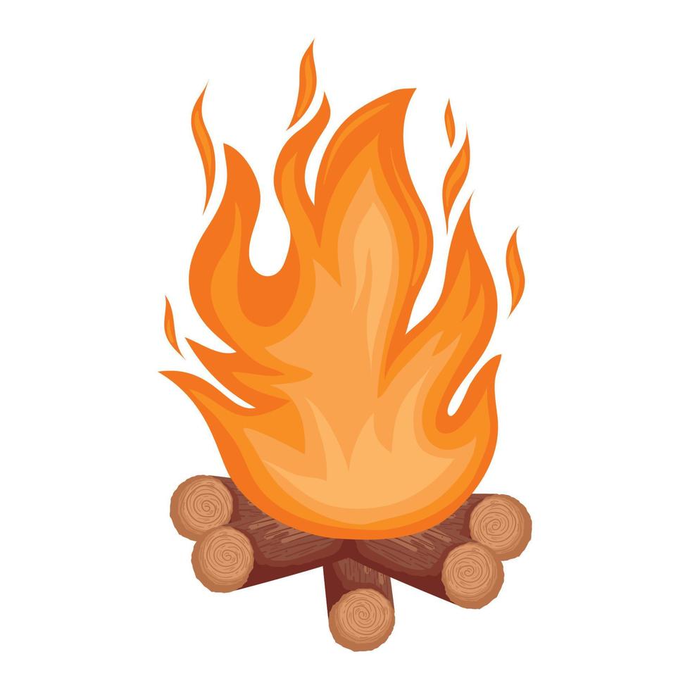 wooden campfire flame vector