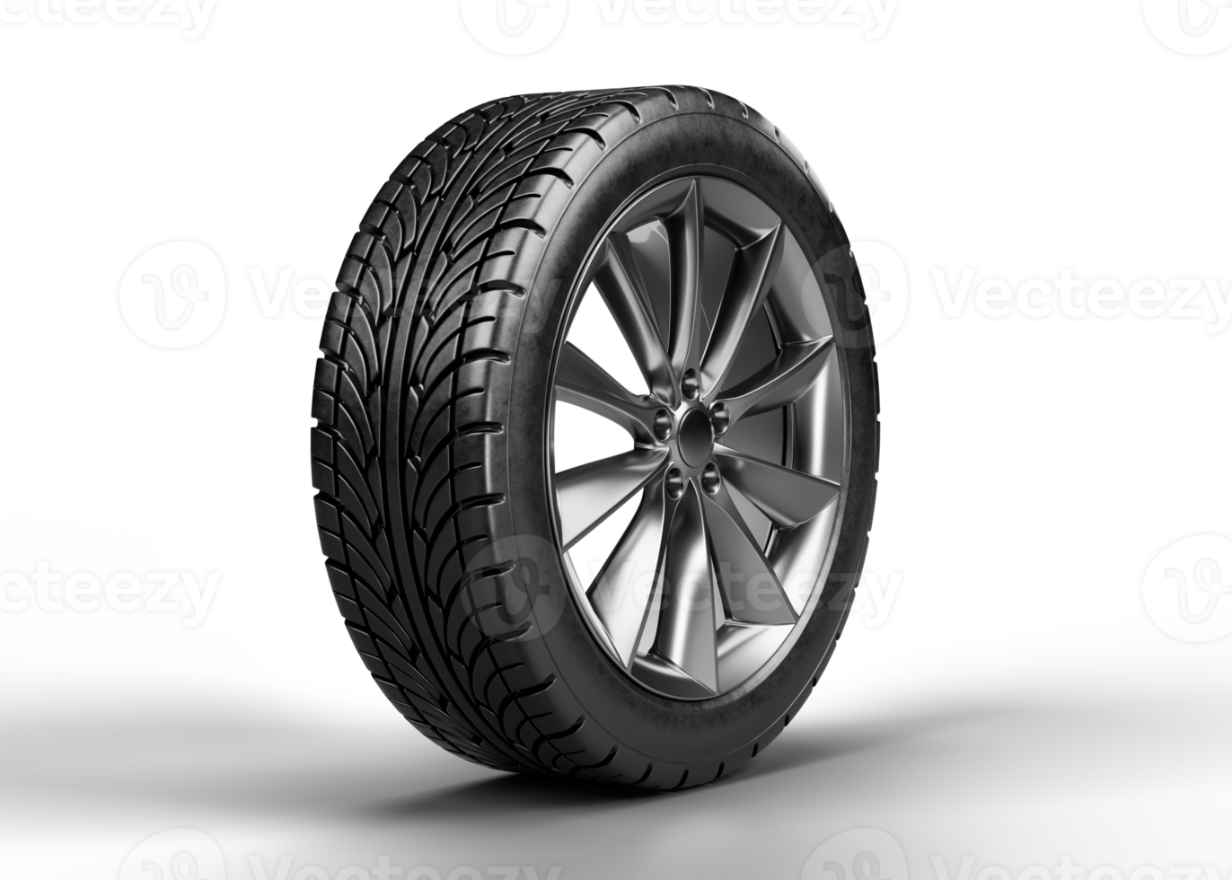 Car wheel isolated on transparent background. 3D rendering illustration png