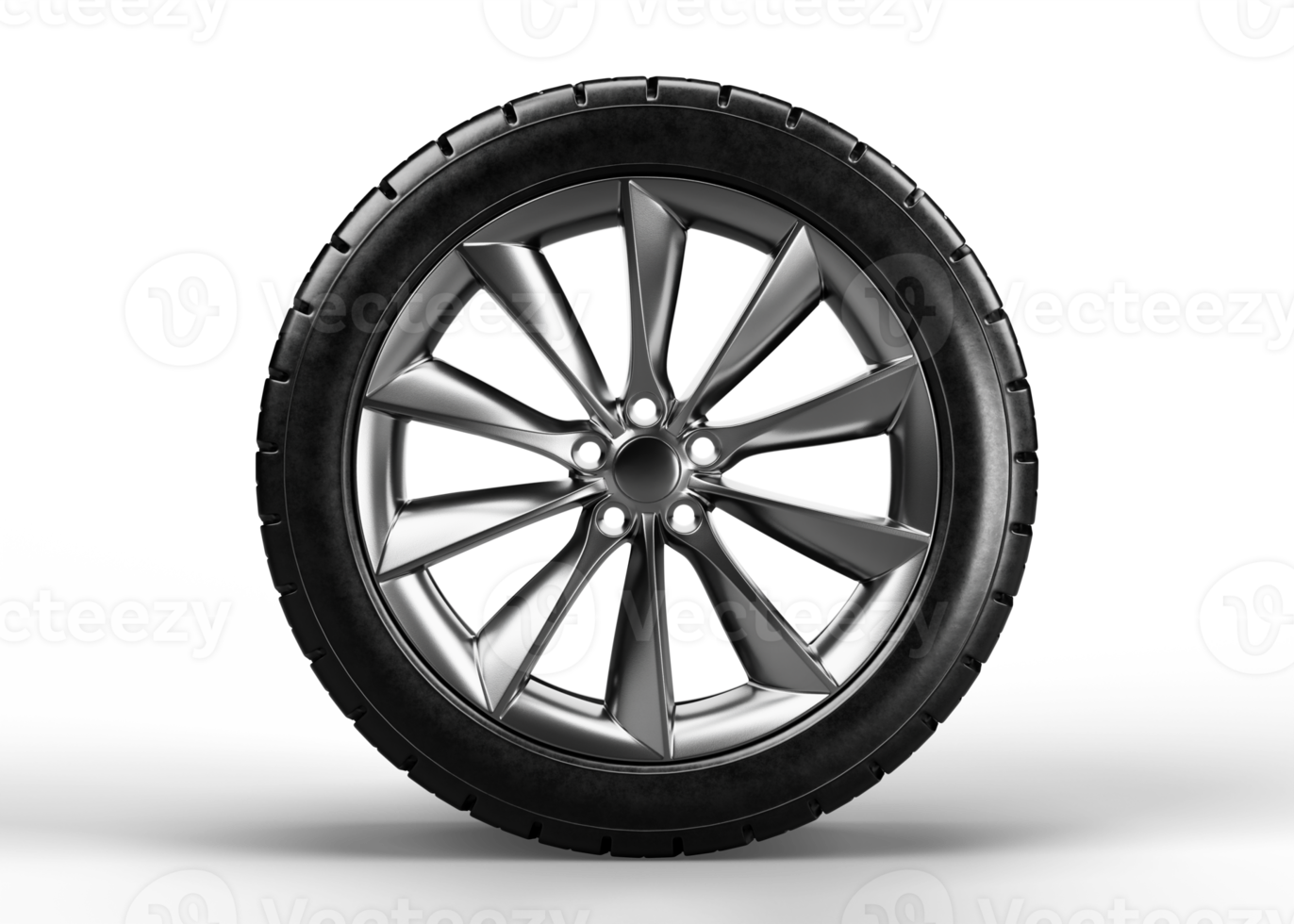 Car wheel isolated on transparent background. 3D rendering illustration png