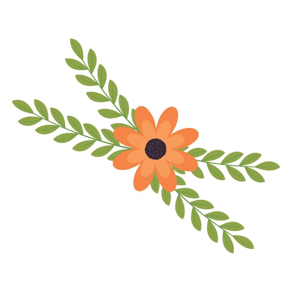 flower garden with leafs vector
