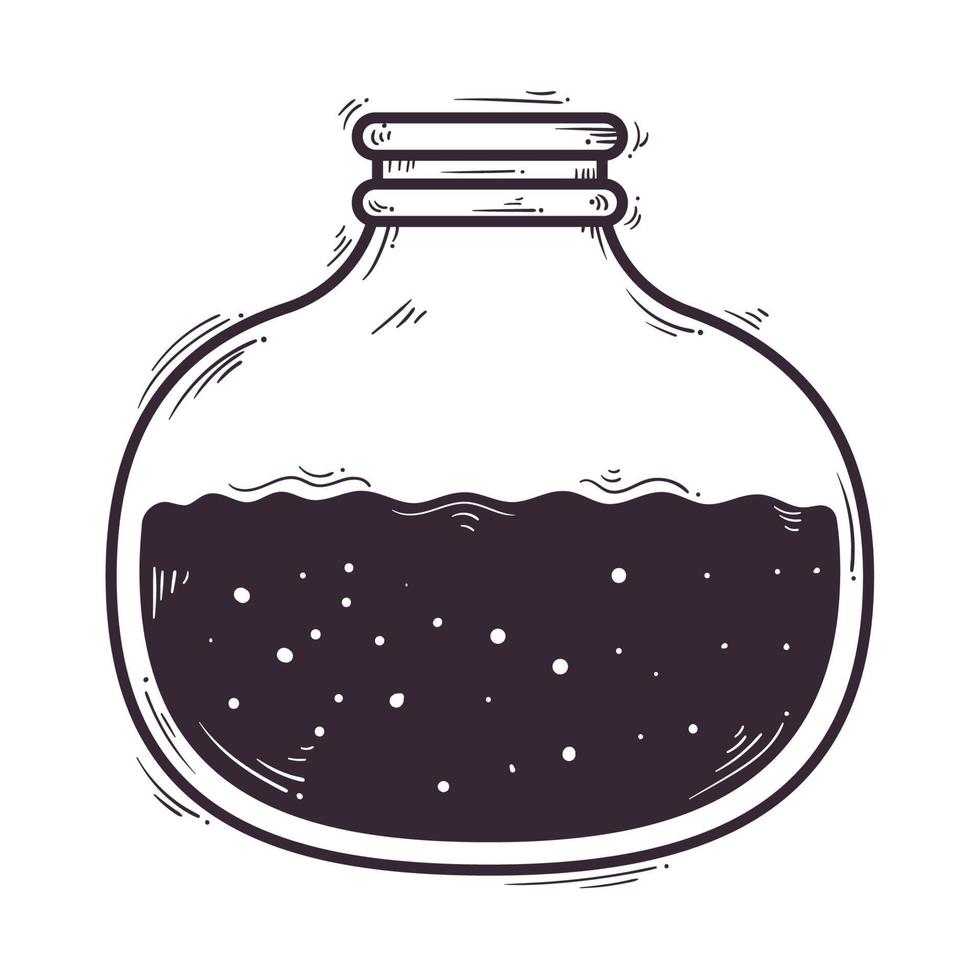 esoteric magic potion flask vector