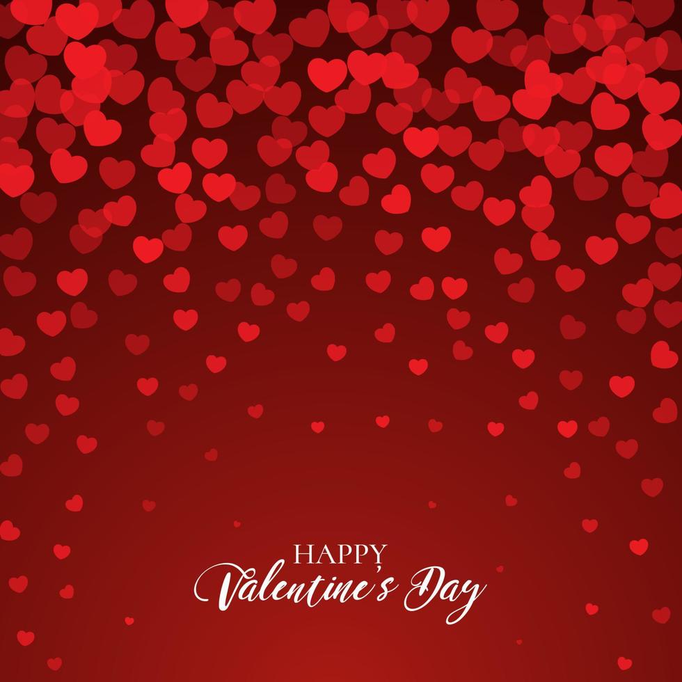 Valentines Day background with hearts design vector