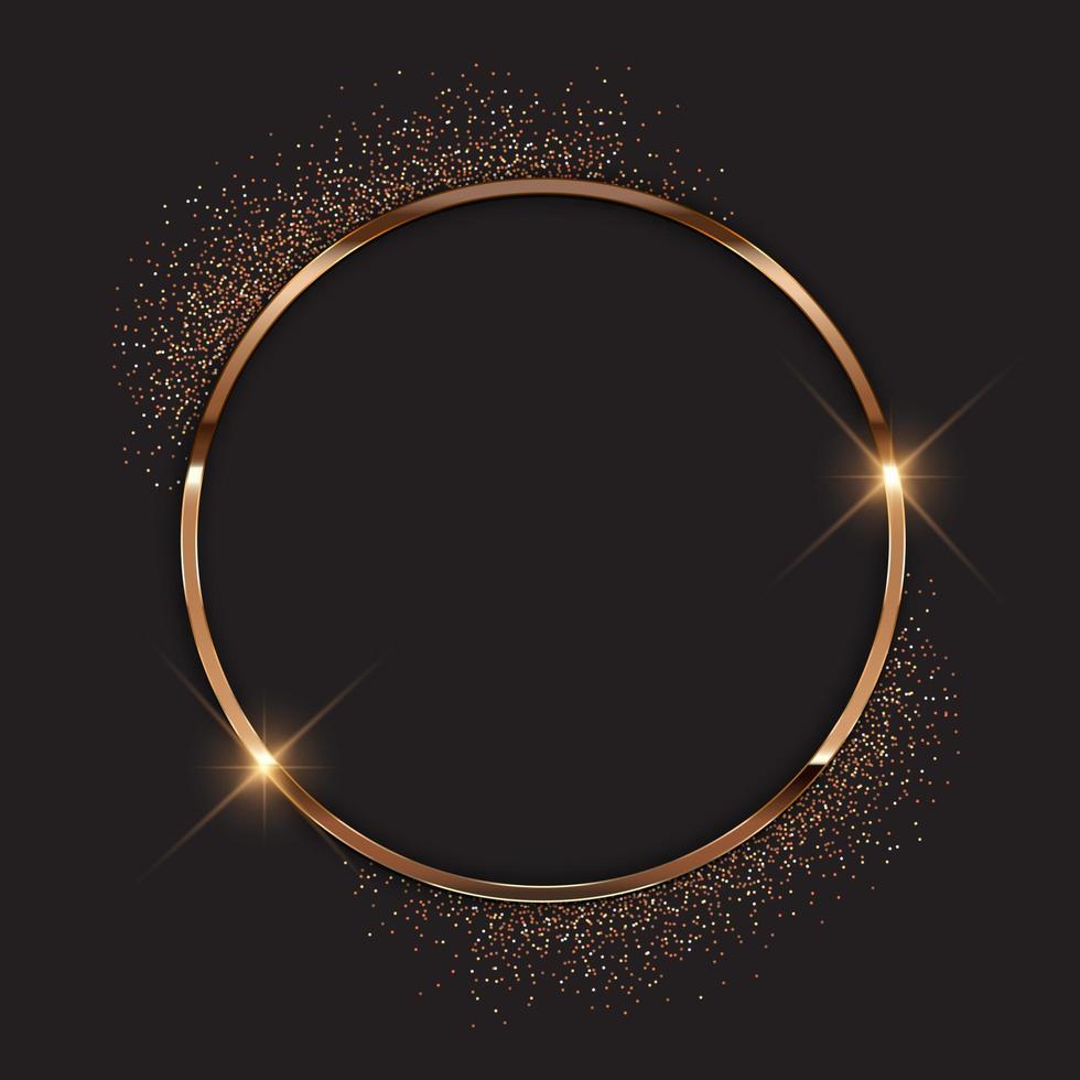 Elegant background with glittery metallic round frame vector