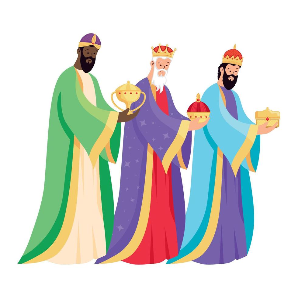 wise men walking vector