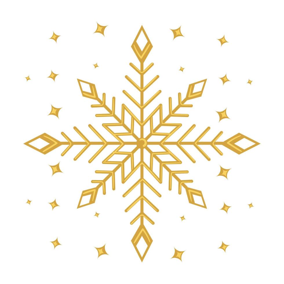 golden snowflake decoration vector
