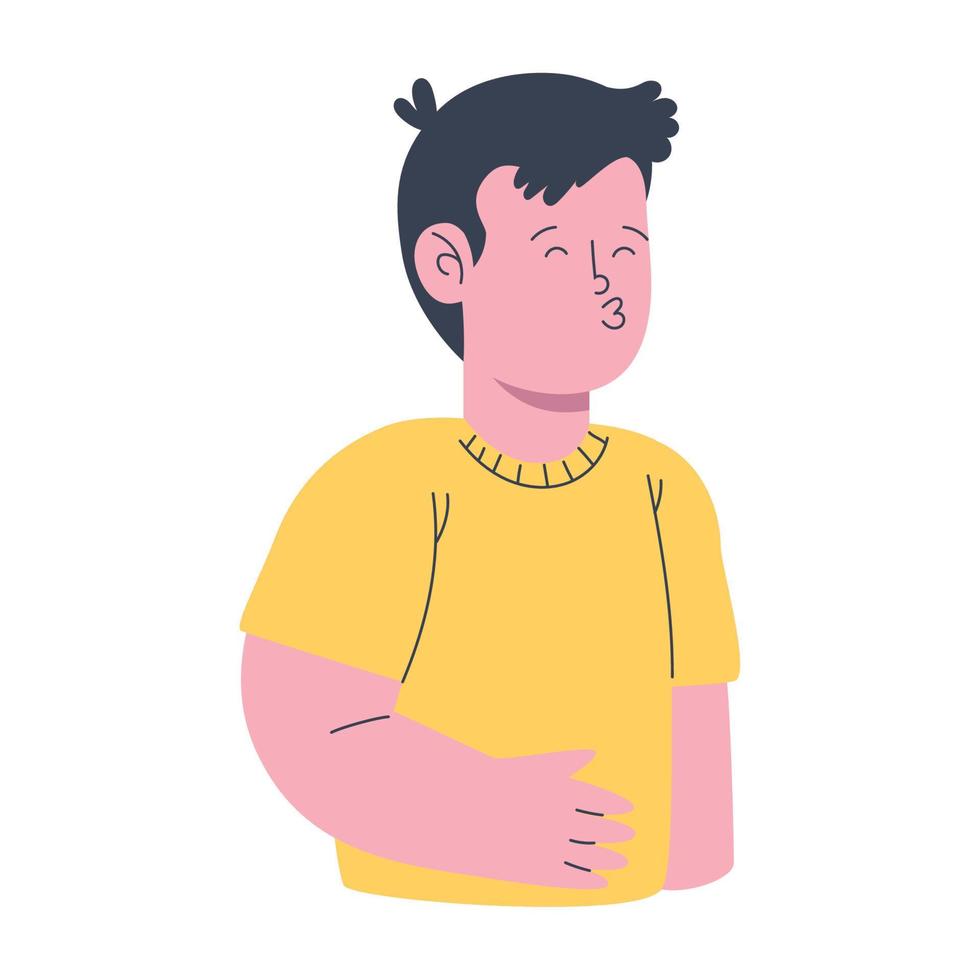 man wearing yellow shirt vector