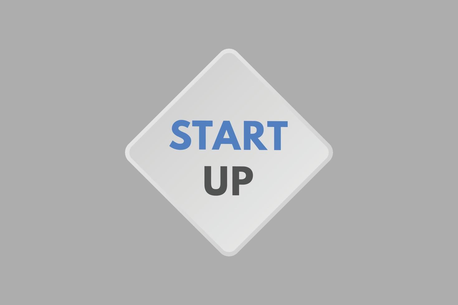 start up text Button. start up Sign Icon Label Sticker Web Buttons vector