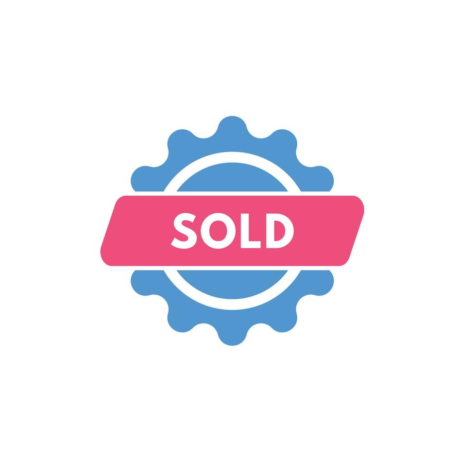 sold text Button. sold Sign Icon Label Sticker Web Buttons vector