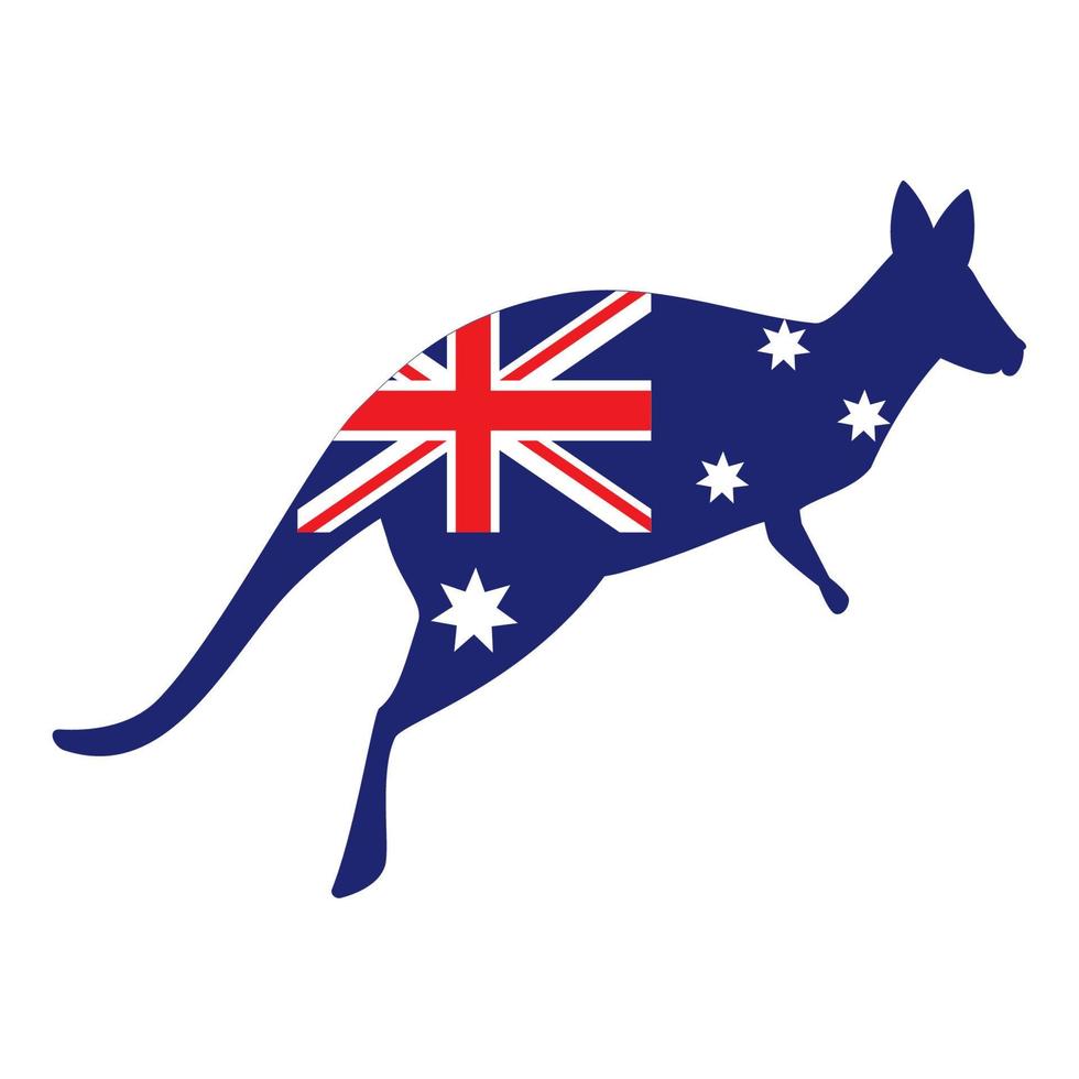 australian flag in kangaroo vector