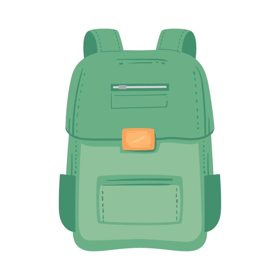 equipo de mochila escolar verde vector
