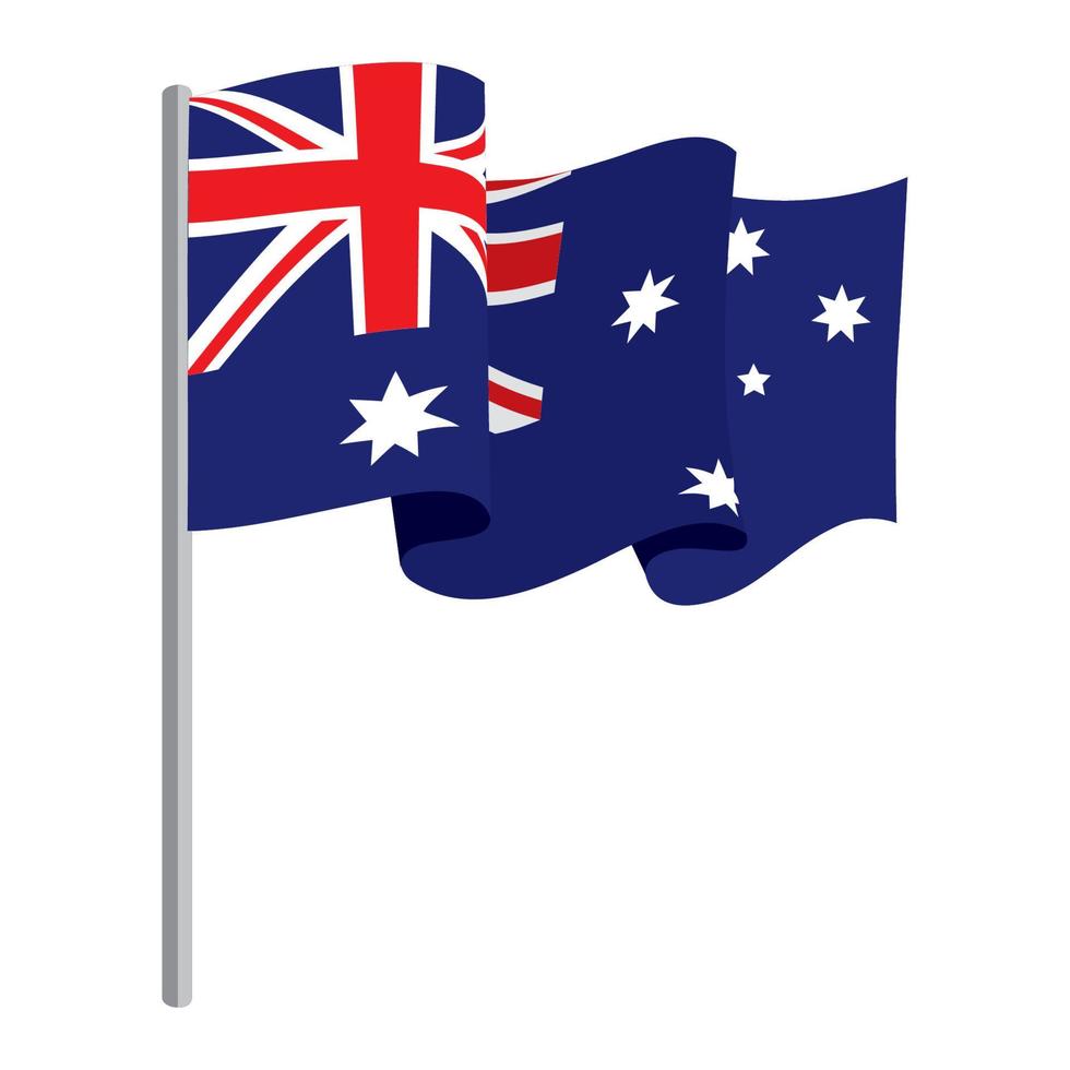 australian flag in pole vector