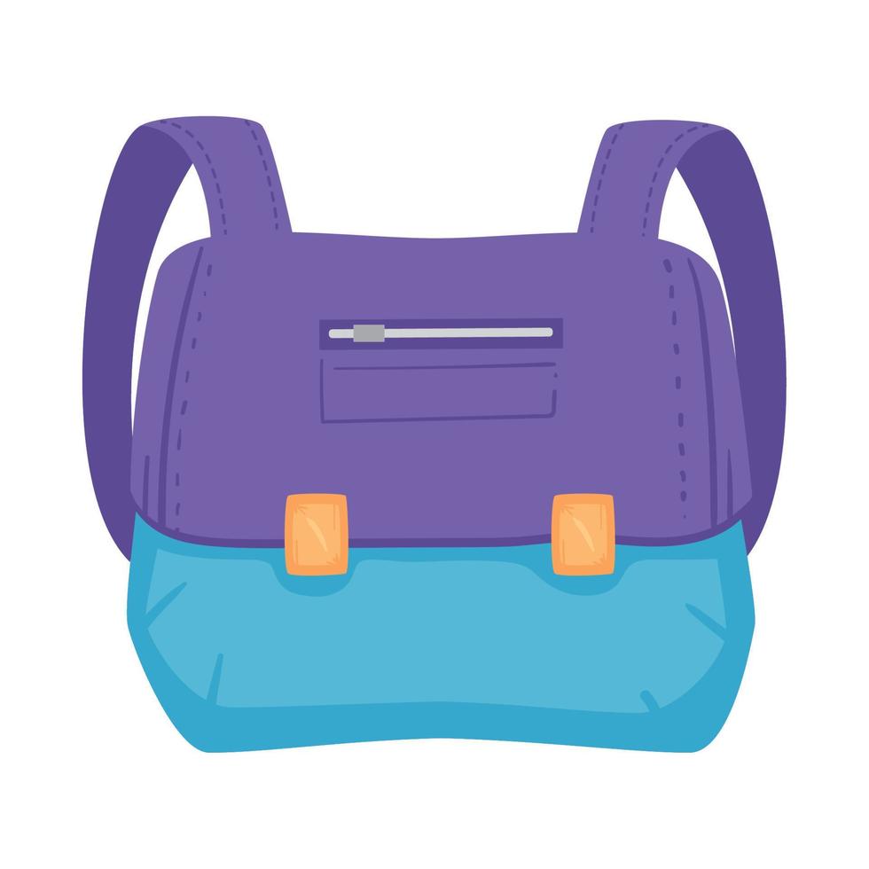 mochila escolar morada y azul vector