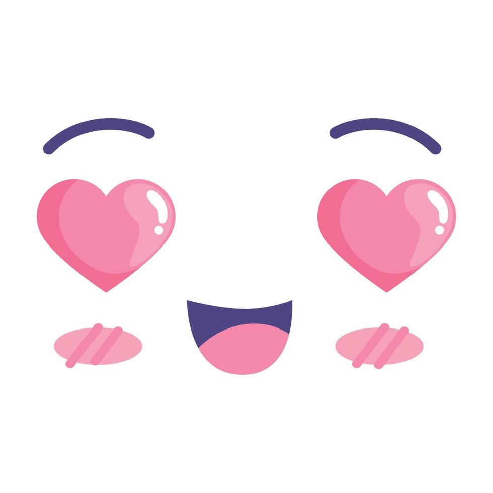 lovely kawaii face vector