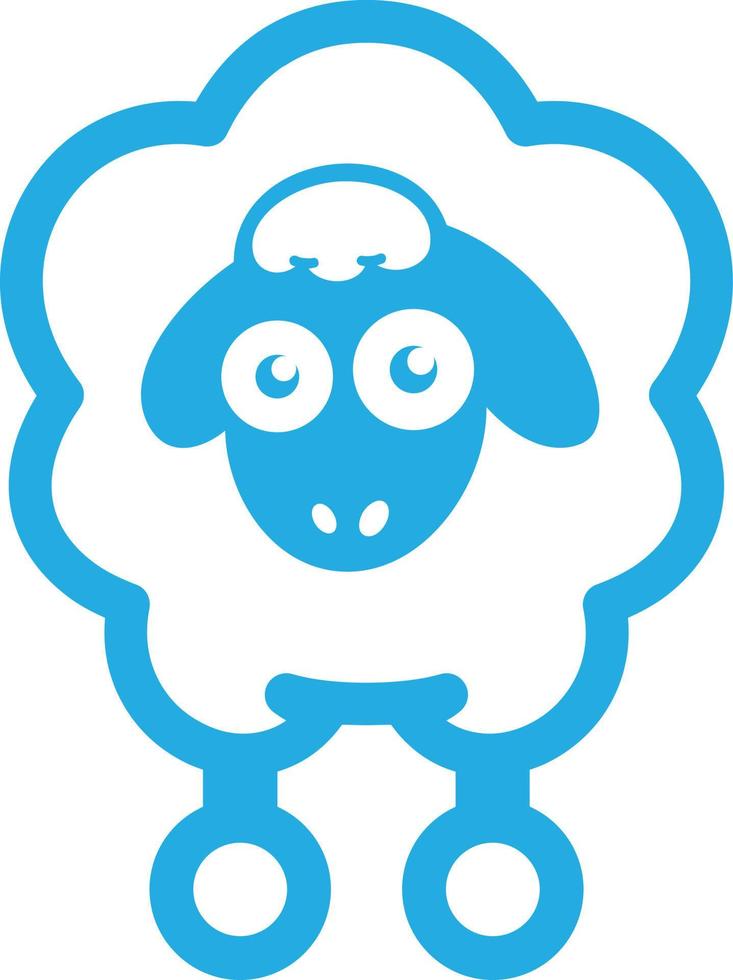 Flat illustration of blue sheep vector icon