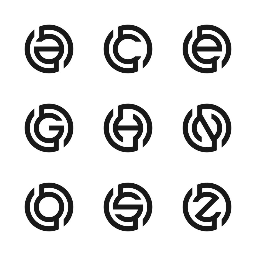 Letter A, C, E, G, H, N, O, S, Z vector illustration of abstract logo design