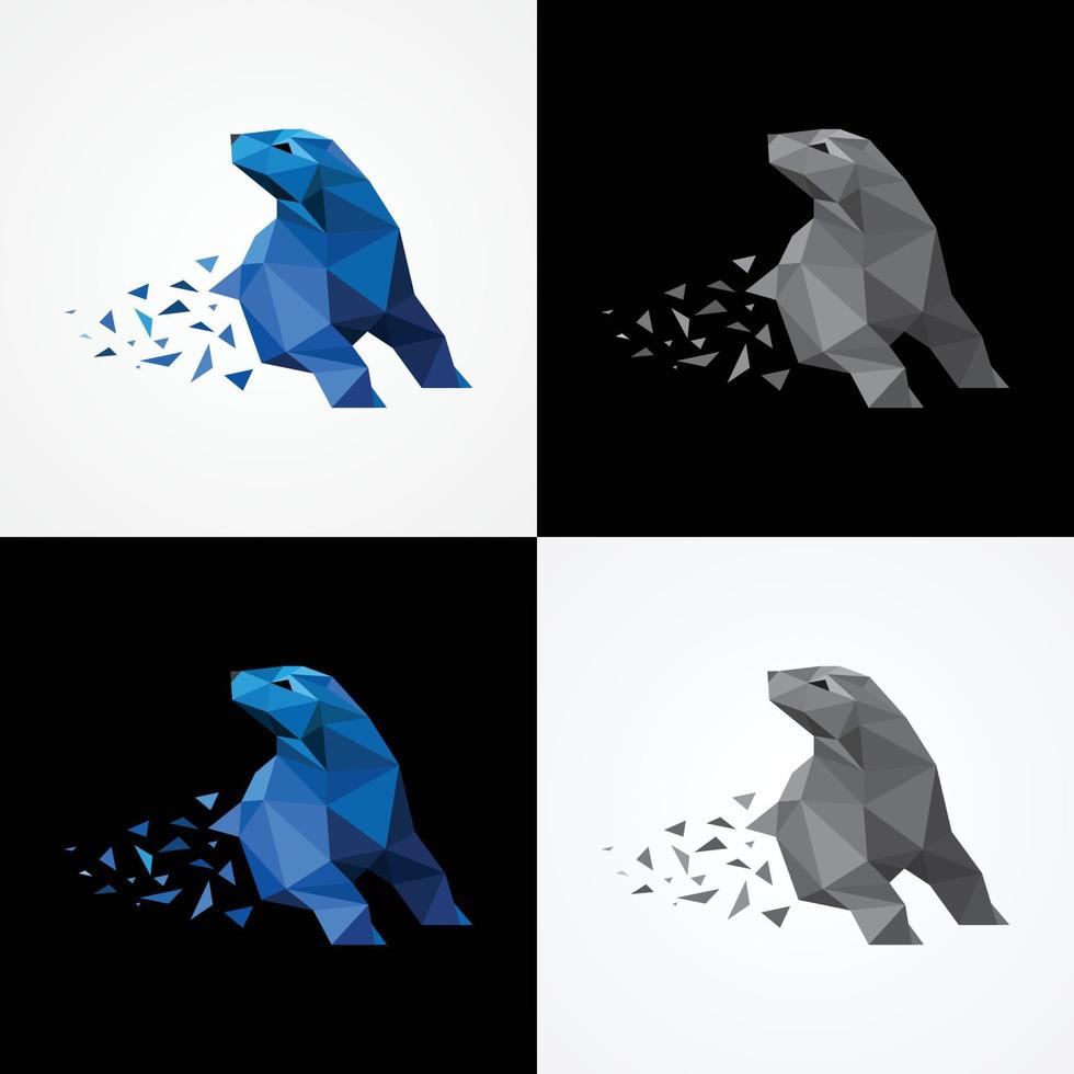 Polar Bear Painted In Imaginary Colors vector