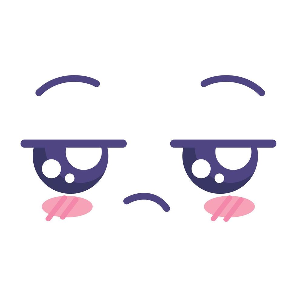 sad kawaii face vector