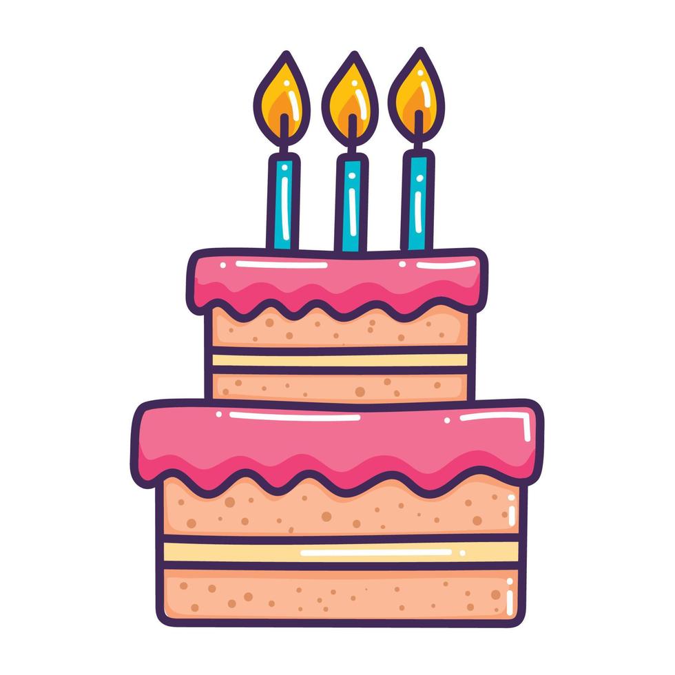 cake with three candles vector