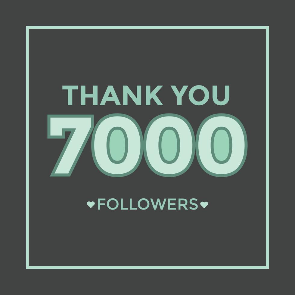 usuario gracias celebrar de 7000 suscriptores y seguidores. 7k seguidores gracias vector