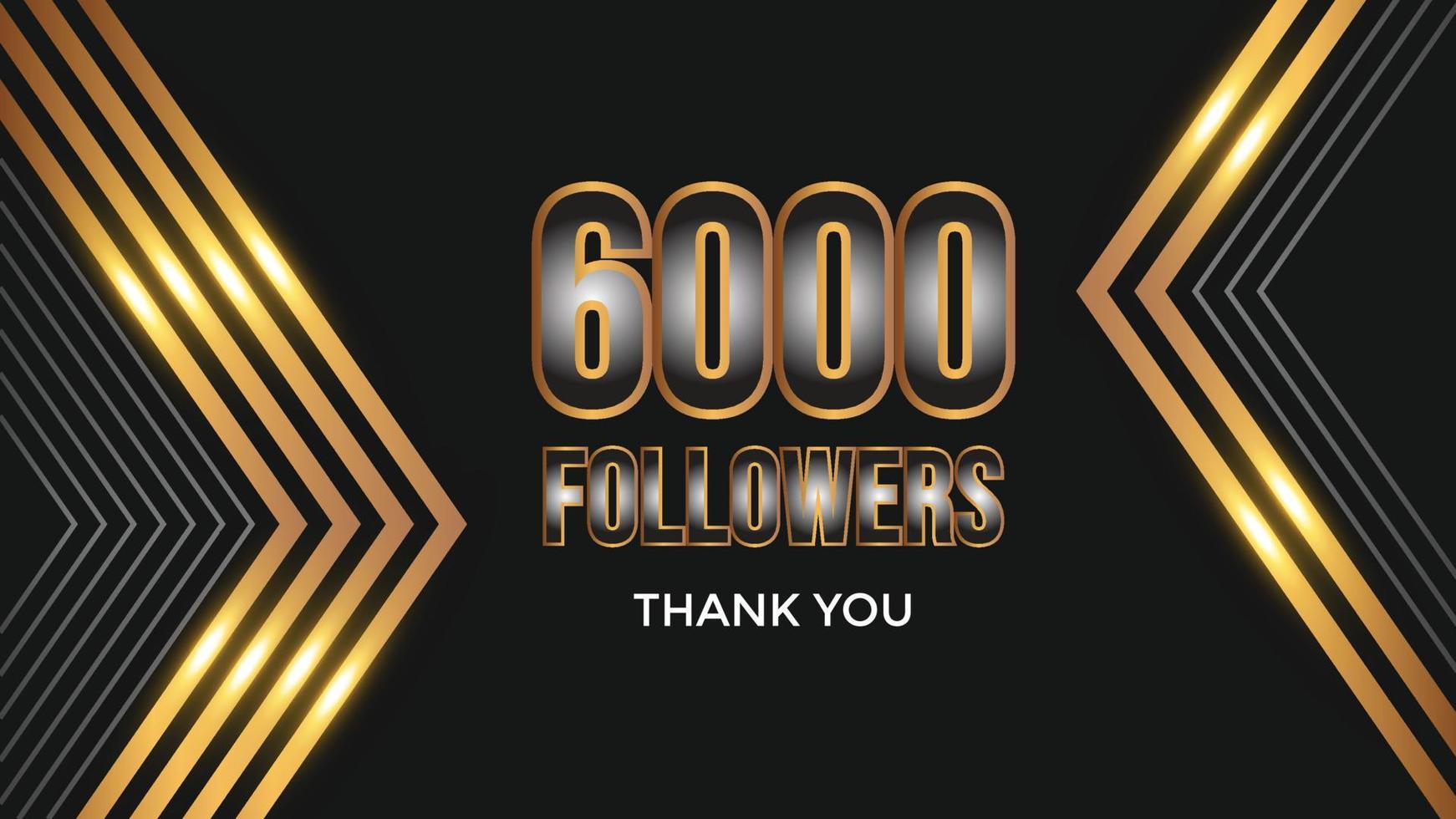 usuario gracias celebrar de 6000 suscriptores y seguidores. 6k seguidores gracias vector